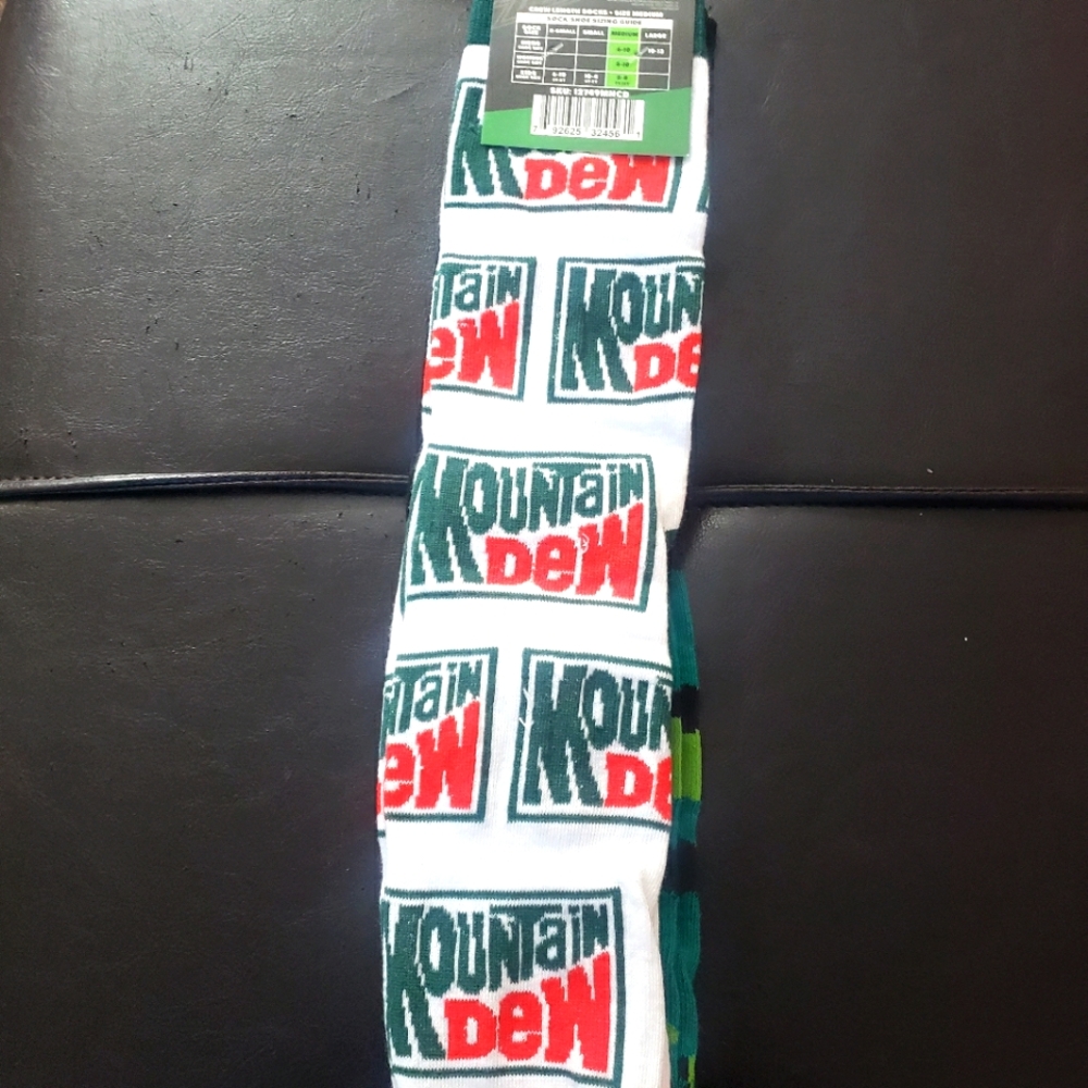 Brand New Mountain Dew Socks